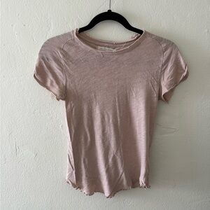 Free People Light Pink Short Sleeve Tee